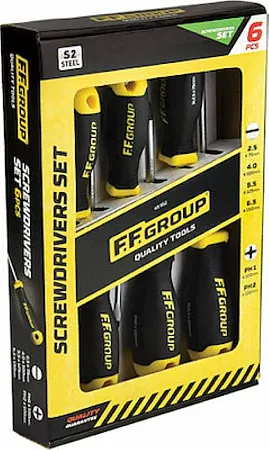F.F. Group Σετ Κατσαβίδια Ίσιο + PZ 6τμχ 43953