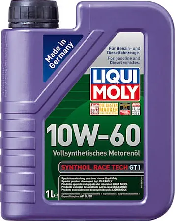 LIQUI MOLY 8908 Λάδι Αυτοκινήτου Synthoil Race Tech GT1 10W-60 για Kινητήρες Βενζίνης και Diesel 1lt
