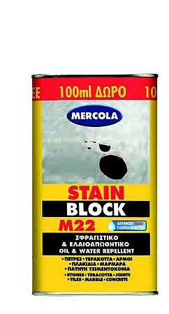 MERCOLA M22 Stain Block Διαφανές Σιλικονούχο Αδιαβροχοποιητικό & Ελαιοαπωθητικό Διαλύτου 1Lt