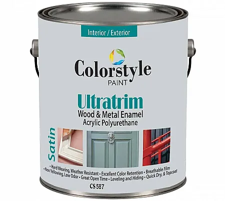 COLORSTYLE ULTRATRIM Πολυουρεθανική Pιπολίνη Νερού για Ξύλα και Μέταλλα Σατινέ Λευκό CS 587 2,25Lt