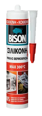 BISON SILICONE HIGH TEMP ΦΥΣΙΓΓΑ 280ml ΚΟΚΚΙΝΟ