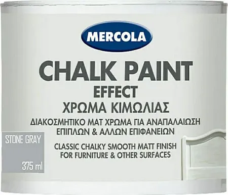 MERCOLA Chalk Paint Effect Χρώμα Κιμωλίας Stone Grey 375ml
